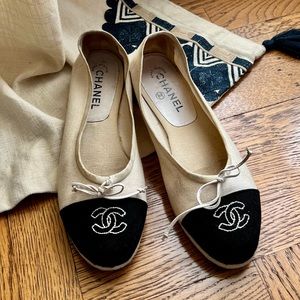 Chanel canvas flats